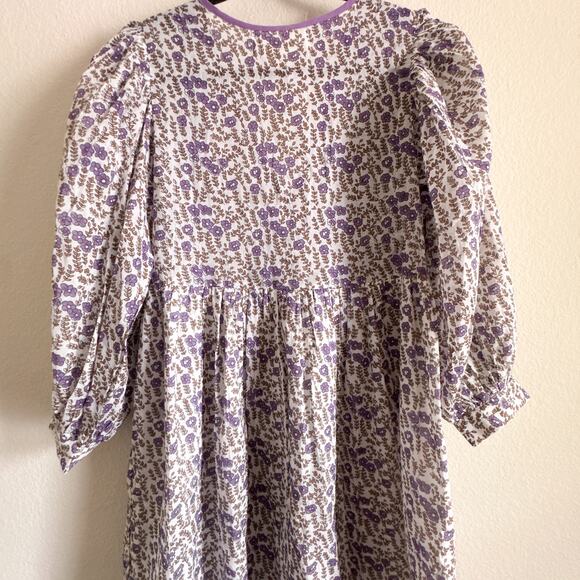 Daughters of India Binita Mini Dress Violet Floral Boho Cotton XS NWT - Picture 14 of 16